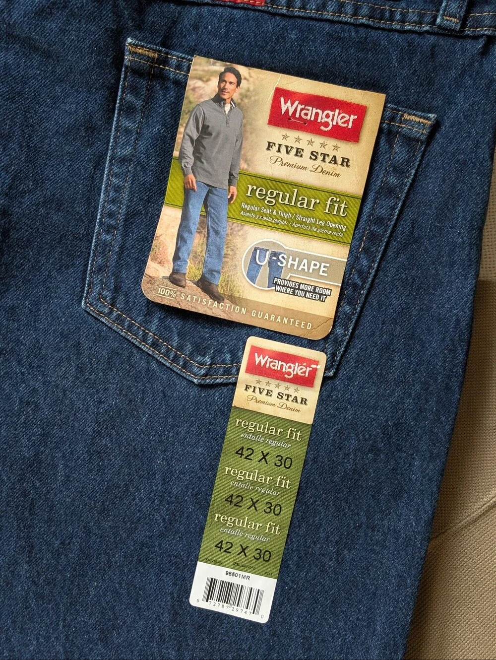 Wrangler | 42 x 30 | NWT | Five Stars | Regular Fit Denim Pant